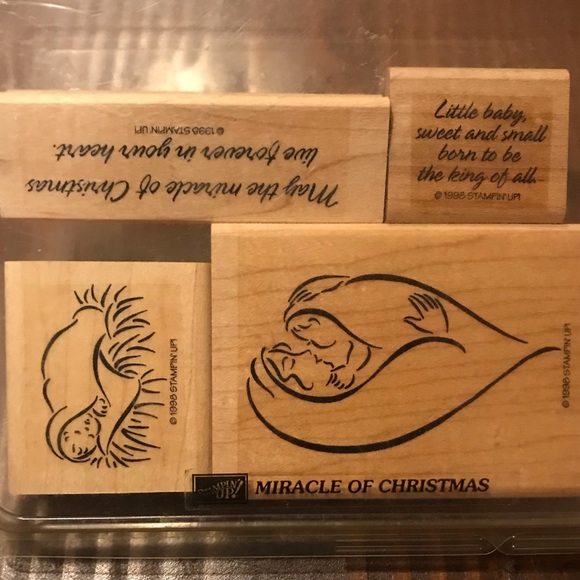 Stampin’ Up! Religious Christmas rubber stamps- set of 4. VGUC! - Picture 1 of 5